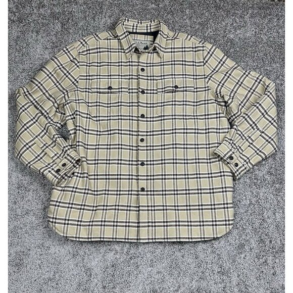 LL Bean Quilted Lined‎ Flannel Shirt Jacket Heavy Plaid Outdoor Men’s Size XL - Picture 1 of 10
